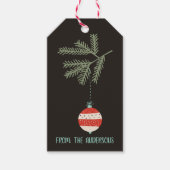  Ornamenten Gepersonaliseerde zwarte feestdag Cadeaulabel (Voorkant)