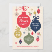 Ornamenten kerstfeest uitnodiging (Voorkant)