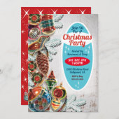  Ornamenten kerstfeest uitnodiging (Voorkant / Achterkant)