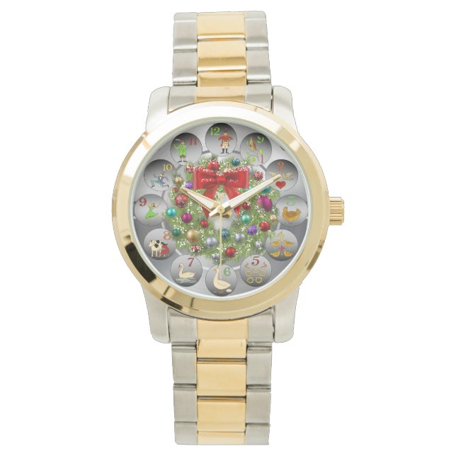 Ornamenten met een breedte ~ de 12 kerstdagen horloge (Voorkant)