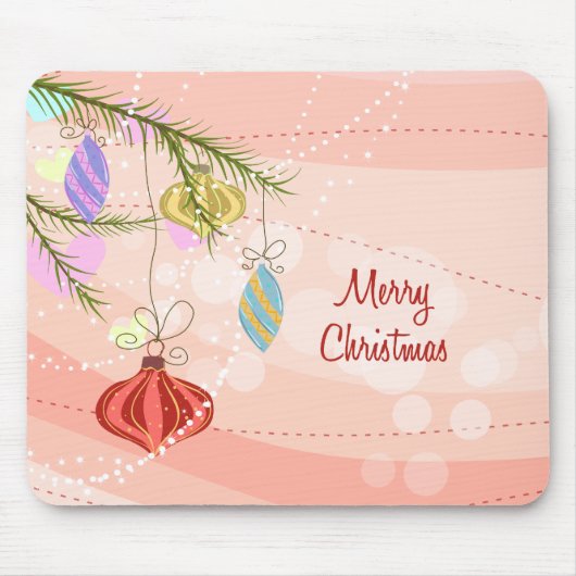  Ornamenten Roze Kerstmis Mousepad Muismat (Voorkant)