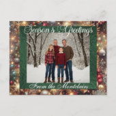 Ornamenten, Silver Script & ingelijste foto - Groe Feestdagenkaart (Voorkant)