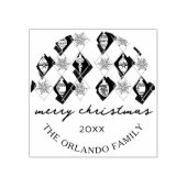 Ornamenten Snowflakes vrolijk kerstscript Rubberstempel (Afrduk)