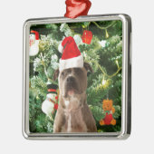 Ornamenten Snowman met Pitbull Dog (Links)
