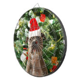 Ornamenten Snowman met Pitbull Dog Dartbord (Voorkant Rechts)