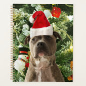 Ornamenten Snowman met Pitbull Dog Planner (Voorkant)