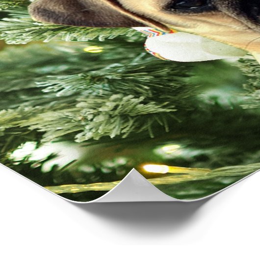 Ornamenten Snowman met Pug Puppy Dog Poster (Hoek)