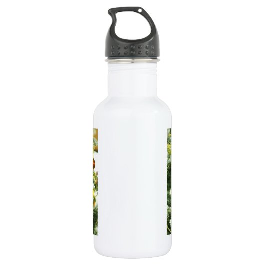 Ornamenten Snowman met Pug Puppy Dog Waterfles (Achterkant)