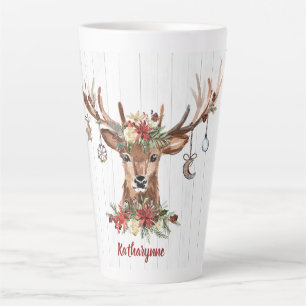 Ornamenten voor kerstrenrendieren Rustisch hout Latte Mok