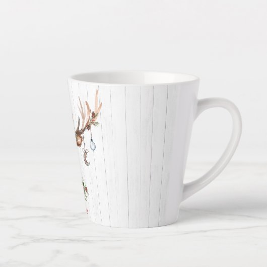 Ornamenten voor kerstrenrendieren | Rustisch hout Latte Mok (Rechts)