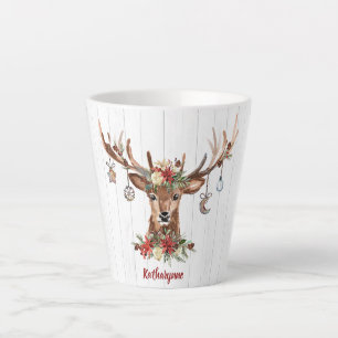 Ornamenten voor kerstrenrendieren   Rustisch hout Latte Mok