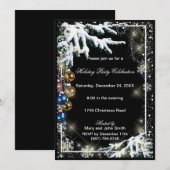 Ornamenten Winter Pine Kerstparty uitnodiging (Voorkant / Achterkant)