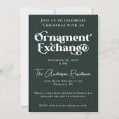 Ornamentenruil Groen Bolle Typografie Verjaardag Kaart (Voorkant)