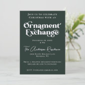 Ornamentenruil Groen Bolle Typografie Verjaardag Kaart (Staand voorkant)