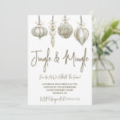 Ornaments Jingle & Mingle Holiday Open House Invit Kaart (Staand voorkant)