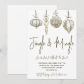 Ornaments Jingle & Mingle Holiday Open House Invit Kaart (Voorkant / Achterkant)