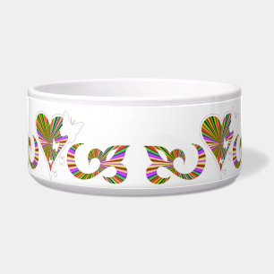 Ornaments Rainbow Heart met Butterfly en Lily Voerbakje