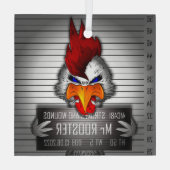 Ornance En Glas Mr Rooster Ornament (Achterkant)