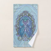 Ornat bleu et design Mandala Turquoise (Serviette à main)