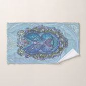 Ornat bleu et design Mandala Turquoise (Serviette à main)