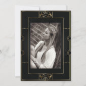 Ornat Noir/Or Art Déco GRADUATION Invitation (Dos)