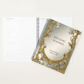 Ornat Or Blanc Floral Planner (Devant avec enveloppe)