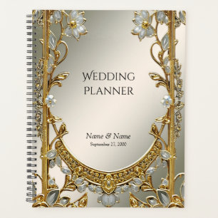 Ornat Or Blanc Floral Planner