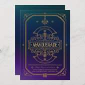 Ornat Or Masquerade Prom Invitation (Devant / Derrière)