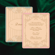 Ornate Art Nouveau Wedding Details Card