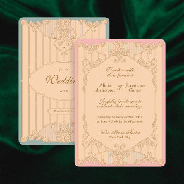 Ornate Art Nouveau Wedding Invitation Kaart