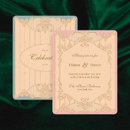 Ornate Art Nouveau Wedding Reception Invitation Kaart
