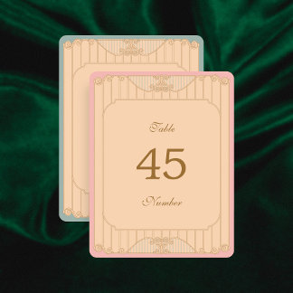 Ornate Art Nouveau Wedding Table Numbers
