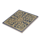Ornate Baroque Pattern Pat#2 Blue Gold ID1195 Tegeltje (Zijkant)