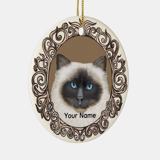 Ornate Birman Cat  Ornament (Rechts)