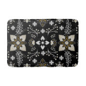Ornate black and white floral pattern  badmat (Voorkant)