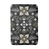Ornate black and white floral pattern  badmat (Voorkant Verticaal)