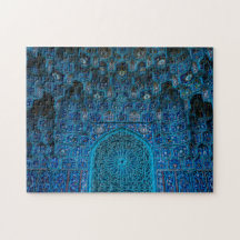 Ornate Blue Mosque Interior Jigsaw Puzzle
