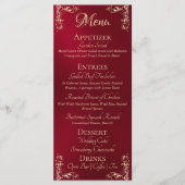 Ornate Border & Heart Monogram - Red Menu (Voorkant)