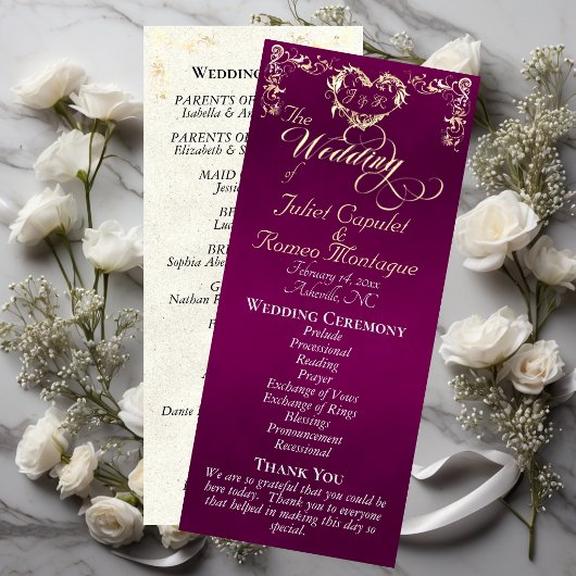 Ornate Border & Heart - Plum Programma