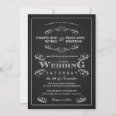 Ornate Chalkboard Vintage Wedding Invitations (Devant)