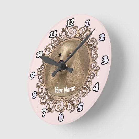 Ornate Cocker Spaniel horloge (Angle)