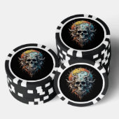 Ornate Cosmic Skull Gothic Baroque Mandala Poker Chips (Opstapeling)