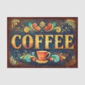 Ornate Distressed Coffee Typography FA1 Decoupage Tissuepapier (Voorkant)