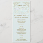 Ornate Dusty Blue Rococo Vintage Wedding Programme (Dos)