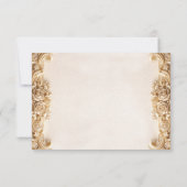 Ornate Elegant Gold Floral RSVP Response Card (Dos)