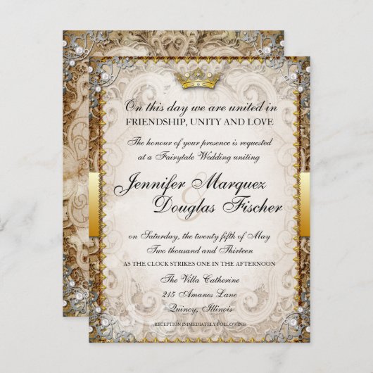 Ornate Fairytale Storybook Faire-part de mariage (Devant / Derrière)