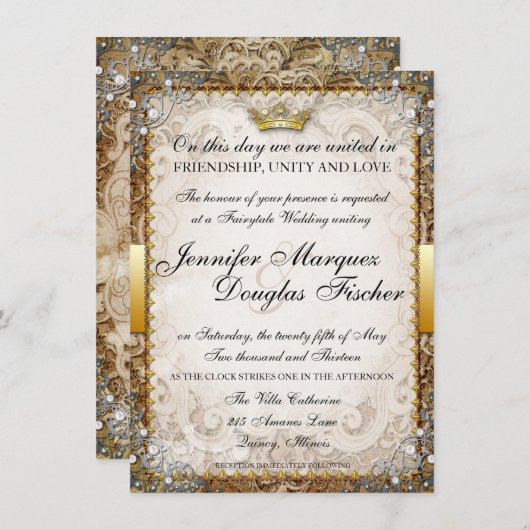 Ornate Fairytale Storybook Faire-part de mariage (Devant / Derrière)