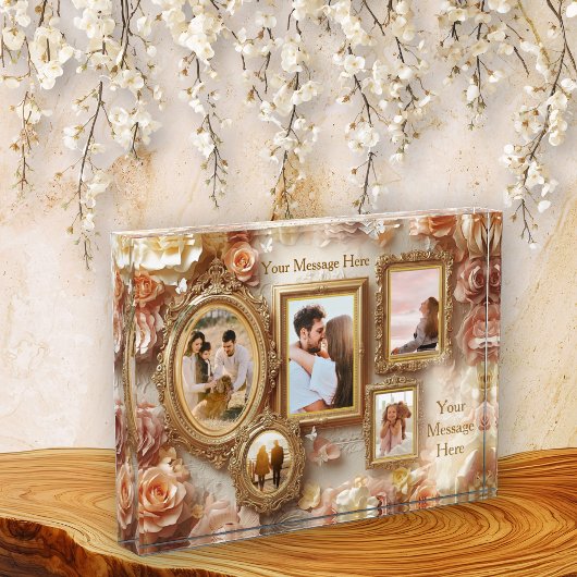 Ornate Floral Frames with Soft Gold Botanical Glow Fotoblokken