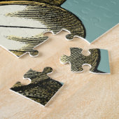 Ornate Floral Medallion on Light Blue Background Legpuzzel (Zijkant)