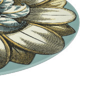 Ornate Floral Medallion on Light Blue Background Snijplank (Hoek)